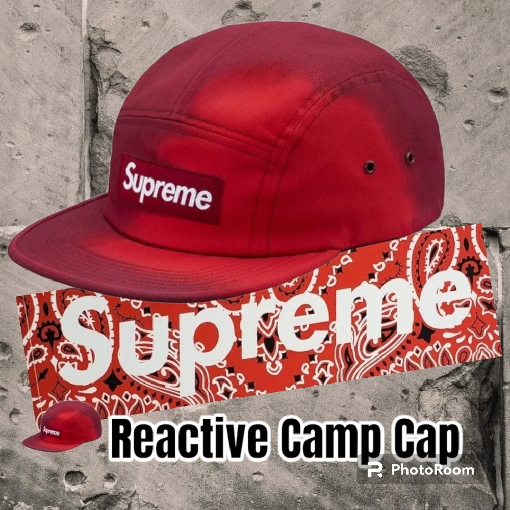 UNIQUE SUPREME Reactive RED Box Camp Cap SS18 Color Change SOLD OUT EVERYWHERE! - Picture 1 of 9